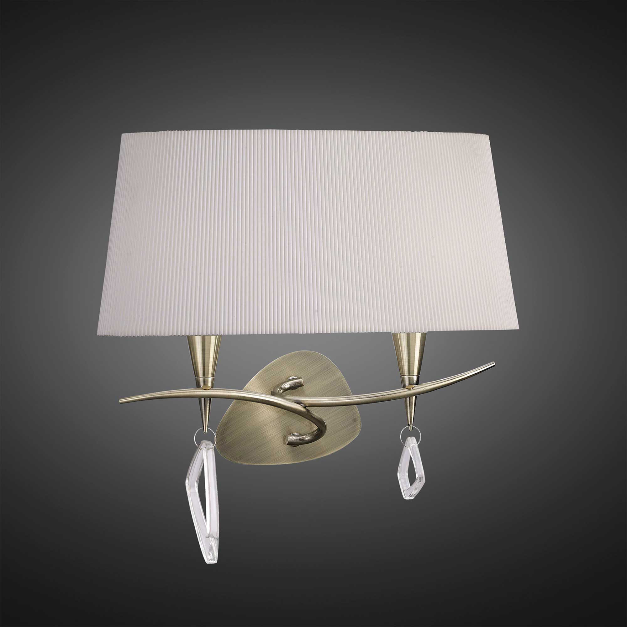 Mara Antique Brass-Ivory White Wall Lights Mantra Armed Wall Lights